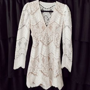 Saylor: free people long sleeve lace dress